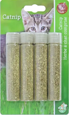 Produktbild von Katzenminze in Röhrchen zur Beschäftigung und Stimulation von Katzen, 4 Stück