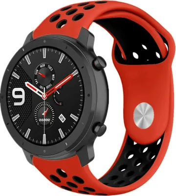 Produktbild von Strap-it Xiaomi Amazfit GTR Sportarmband (Rot/Schwarz)
