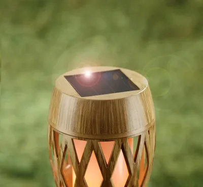 Produktbild von Wetelux Wetelux Bambus-Solarlampe, 3er-Set