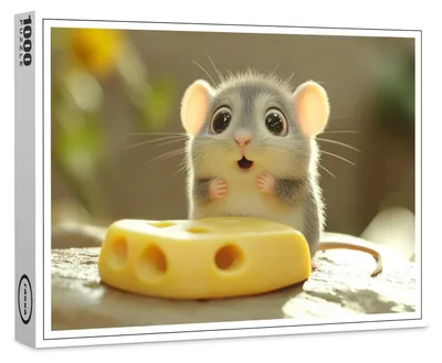 Image de Puzzle haut de gamme Raxxa « Oh, tout pour moi – une adorable souris et du fromage », 1 000 pièces