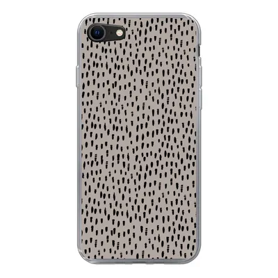 Produktbild von MuchoWow® Handyhülle Schutzhülle Hülle für iPhone 8 Polka dots - Braun - Schwarz Silikon Softcase Handy Hülle - Schutzhaube