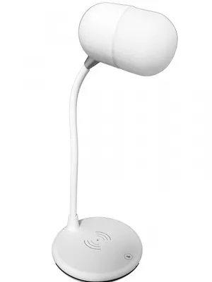 Zdjęcie produktu dla Grundig ED-72546: Lampa biurkowa LED 3 w 1, głośnik Bluetooth i bezprzewodowa ładowarka