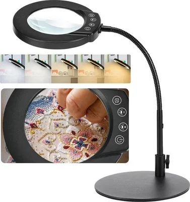 Obrázek produktu pro Stmívatelná stolní lampa Unyqoos® s lupou a ohebným krkem pro přesnou práci