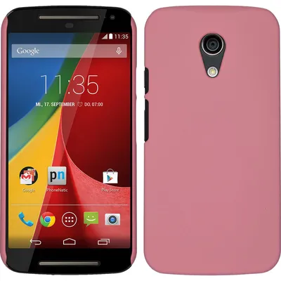 Produktbild von PhoneNatic Case kompatibel mit Motorola Moto G 2014 2. Generation - Hülle rosa gummiert Hard-case + 2 Schutzfolien