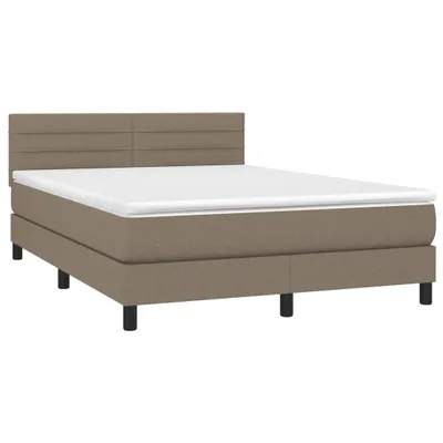 Produktbild von vidaXL Boxspringbett mit Matratze Taupe 140x200 cm Stoff