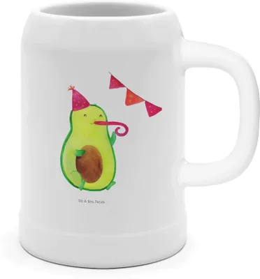 Produktbild von Mr. & Mrs. Panda Krug Avocado Party - Weiß - Geschenk, Humpen, Seidel, Geburtstag, Bierhumpen, Happy Birthday, Bier, Steinkrug