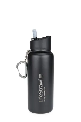 Produktbild von LifeStraw Wasserfilterflasche Edelstahl isoliert Edelstahl 710 ml-Schwarz
