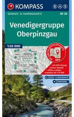 Produktbild von KOMPASS Wanderkarte 38 Venedigergruppe, Oberpinzgau 1:50.000