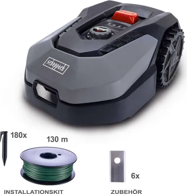 Produktbild von Scheppach Rasenmähroboter RoboCut XL600 | bis 600 m² Rasenfläche | Schnittbreite 180 mm | Schnitthöhe 20 – 60 mm stufenlos | 55 dB | via App bedienbar