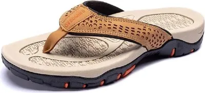 Produktbild von Rutschfeste Herren-Flip-Flops, Sommer-Strand- und Pool-Sandalen, Khaki