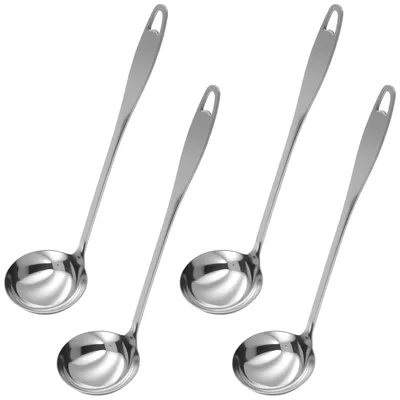 Suppenkelle aus Edelstahl, 4er Set, 30 cm, silber