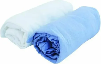 Obrázek produktu pro Dětské prostěradlo - Jersey - Oeko-Tex - bílé a blankytně modré - 60 x 120 cm