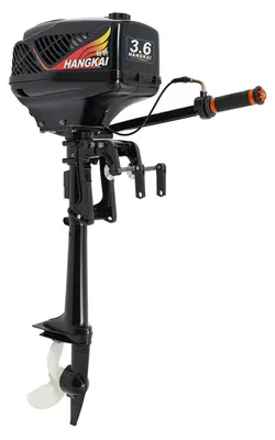 Produktbild von Benzin Außenbordmotor - 2-Takt 55cc 3,6 PS Kurzschaft - Luft- und Wasserkühlung - Handstart - Für Kajaks, Kanus und Schlauchboote - Schwarz
