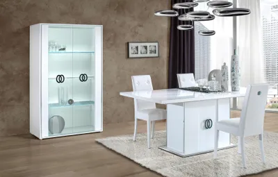 Produktbild von Vitrine 2 Tür Schrank Vitrinen Wohnzimmer Schränke Design Schrank Möbel Glas Neu