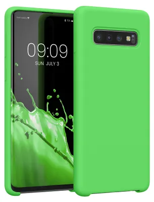 Produktbild von kwmobile Handyhülle für Samsung Galaxy S10 Hülle - Case Silikon - Kabelloses Laden - Schutzhülle Cover in Limettengrün