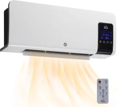 Produktbild von Wandmontage Elektro-Heizung Weiß mit Timer, 2 Modi, Schwingfunktion, LED-Anzeige