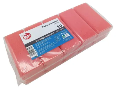 Produktbild von 10x Sito Padschwamm nicht kratzend, rot, 153 x 69 x 42 mm | Packung (10 Schwämme)