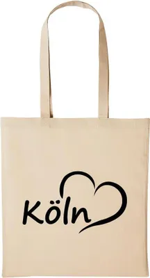 Produktbild von Huuraa Baumwollbeutel Köln Geschenk Einkaufstasche Natural 10 Liter Baumwolle Köln Accessoire