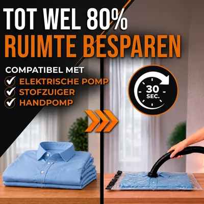 Imagen del producto de Bolsas de vacío para ropa, 6 unidades, tamaño M, reutilizables, ahorran espacio, ideales para almacenamiento