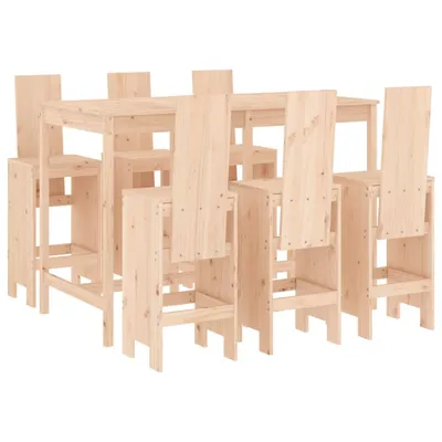 Produktbild von 7-tlg. Gartenbar-Set Massivholz Kiefer