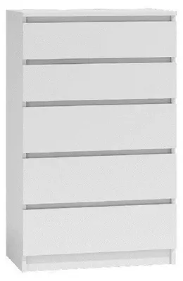 Zdjęcie produktu dla Topeshop M5 BIEL, Biały, 5 szuf., Płyta wiórowa, Monochromatyczny, Nowoczesny, Płyta wiórowa