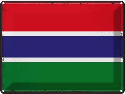 Produktbild von vianmo Blechschild 30x40 cm Gambias Retro the Gambia Flagge Fahne Wappen