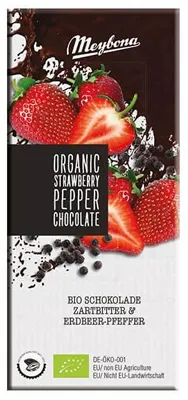 Productafbeelding van Meybona Organic Strawberry Pepper Chocolate (100 gr)