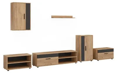 Image de Meuble-paroi Vicco Berno Chêne doré/Anthracite Lot de 6 pièces, Model 59204