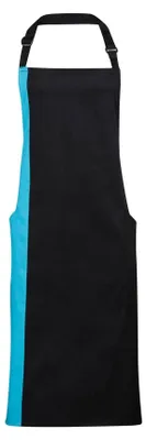 Image de Premier - Tablier à bavette « Colours Collection », contraste LT2701 (taille unique) (noir/turquoise)