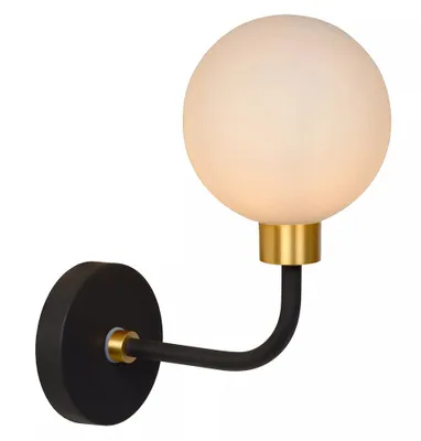 Produktbild von Lucide Berend Wandleuchte Schwarz dimmbar IP44 für Feuchträume, Höhe 26,2 cm, Tiefe 20,5 cm