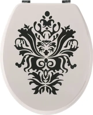 Produktbild von Sanwood WC SITZ Toiletten Deckel Klo Brillen MDF Bad Gäste Liz Weiß  Schwarz