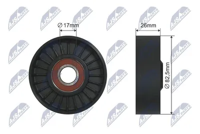 Produktbild von NTY Spannrolle Keilriemen RNK-AU-031 für AUDI A6 Avant (4B5, C5) 26mm 17mm 82,5mm