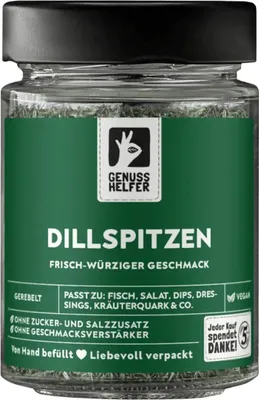 Produktbild von Dillspitzen, gerebelt, Dill Gewürz für Kartoffelsalat, Fisch und Gurkensalat, 27g im Glas