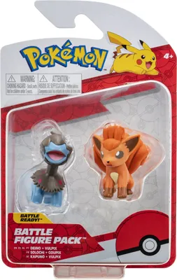 Produktbild von Jazwares Pokémon Battle Figuren Pack - Kapuno + Vulpix (5cm) - Bewegliche Actionfiguren, Perfekt für Kämpfe und Sammler, Offiziell Lizenziert