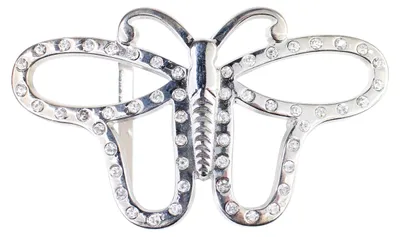 Produktbild von FRONHOFER Koppelschnalle Schmetterling für 4 cm Gürtelriemen, silber, Strass
