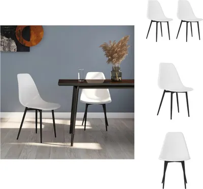 Imagen del producto de vidaXL: 2 sillas de comedor blancas de polipropileno - Sillas de comedor