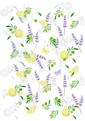 Produktbild von Geschirrtuch Mediterran: Zitronen, Oliven + Lavendel Geschirrtücher Mitbringsel Geschenkidee Tuch