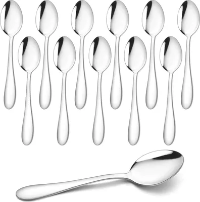 Produktbild von 12 Edelstahl-Kaffeelöffel - hochglanzpoliert und spülmaschinenfest - 13,5 cm (klassisches Design)