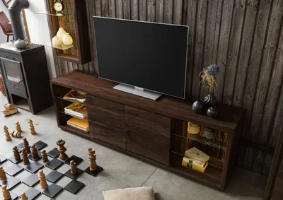 Produktbild von MASSIVMOEBEL24 TV-Board Akazie 200x40x63 dunkelbraun lackiert BARK #213