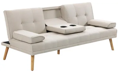 Produktbild von HOMCOM Schlafsofa Sofabett Schlafcouch 3 Sitzer Leinen