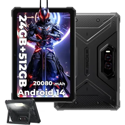 Produktbild von HOTWAV R9 Plus Outdoor Tablet Android 14, 11" 2K FHD+ Rugged Tablets, 24GB+512GB+2TB TF Tablet Wasserdicht, 20080mAh 64MP, IP68/Dual SIM/5G WiFi/GPS