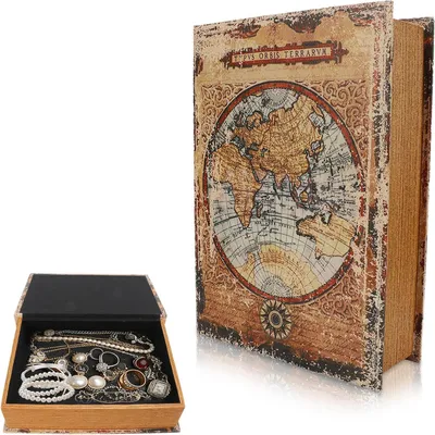 Produktbild von Dekoratives Bücherregal, buchförmige Aufbewahrungsbox, Vintage Stil, antike Buchdekoration für Wohnzimmer