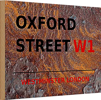Produktbild von Holzschild London 30x20cm Westminster Oxford Street W1 rost