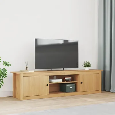 Imagen del producto de Maison Exclusive - Mueble para TV HILL, 158 x 40 x 39,5 cm, color miel, madera de pino maciza