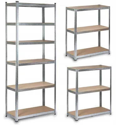 Obrázek produktu pro Regál – kovová konstrukce – 220x90x40 cm – 6 polic – nosnost 900 kg – stříbrná barva