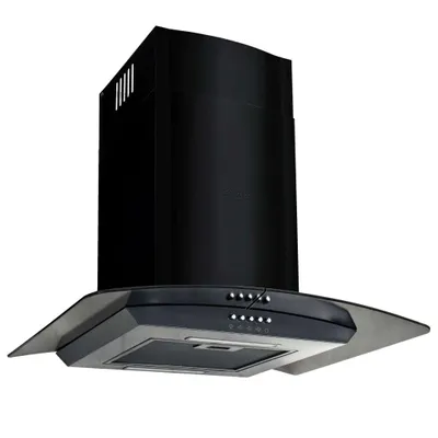Produktbild von Dunstabzugshaube Wandmontage Edelstahl 756 m³/h 60 cm Schwarz