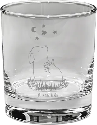 Produktbild von Mr. & Mrs. Panda Tumbler Schwein Glück - Transparent - Geschenk, Träume, gravur glas, Gute Laune, Glücksbringer, Motivation, Sterne, für Gin, Cocktailglas, Ziele
