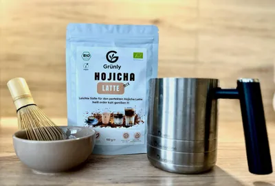 Produktbild von Grünly Hojicha Latte Mix, Japanischer Gerösteter Grüntee Pulver,100g