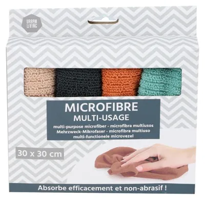 Immagine prodotto di DOCHTMANN Microfibra, panno svedese, 4 pezzi, colori assortiti, 30x30 cm