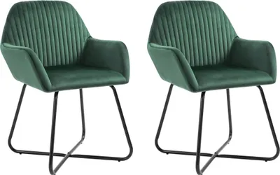 Image de Chaises à manger lot de 2 vert velours